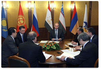 Prime Minister Vladimir Putin met with the heads of Eurasec member states