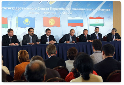 Prime Ministers addressed the press to summarise the meetings of the Eurasec Interstate Council and the Supreme Body of the Customs Union