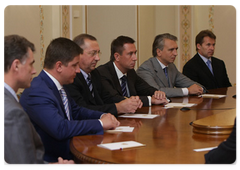 Prime Minister Vladimir Putin meeting with the management team of Tom Tomsk Football Club and businesspeople interested in partnership with the club|20 july, 2009|20:30