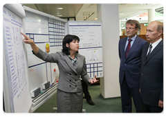 Prime Minister Vladimir Putin visited the Sberbank head office.|22 july, 2009|19:11