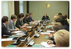 Prime Minister Vladimir Putin met with Sberbank top managers