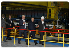 Prime Minister Vladimir Putin at a hot rolling mill|24 july, 2009|15:52