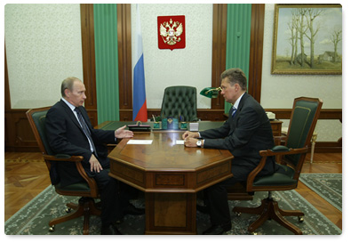 Prime Minister Vladimir Putin held a meeting with Deputy Chairman of the Board of Directors, Chairman of Gazprom's Management Committee, Alexei Miller