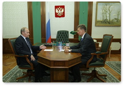 Prime Minister Vladimir Putin held a meeting with Deputy Chairman of the Board of Directors, Chairman of Gazprom's Management Committee, Alexei Miller