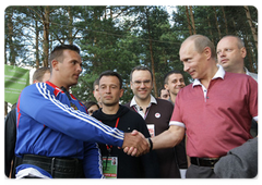 Prime Minister Vladimir Putin at the Seliger-2009 youth camp in the Tver Region, where the National Educational Forum is taking place|25 july, 2009|23:33