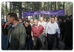 Prime Minister Vladimir Putin at the Seliger-2009 youth camp in the Tver Region, where the National Educational Forum is taking place|27 july, 2009|12:26