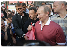 Prime Minister Vladimir Putin at the Seliger-2009 youth camp in the Tver Region, where the National Educational Forum is taking place|27 july, 2009|12:37