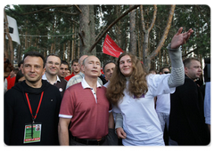 Prime Minister Vladimir Putin at the Seliger-2009 youth camp in the Tver Region, where the National Educational Forum is taking place|27 july, 2009|12:59