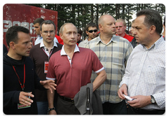 Prime Minister Vladimir Putin at the Seliger-2009 youth camp in the Tver Region, where the National Educational Forum is taking place|27 july, 2009|13:20