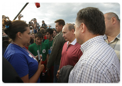 Prime Minister Vladimir Putin at the Seliger-2009 youth camp in the Tver Region, where the National Educational Forum is taking place|27 july, 2009|13:32