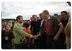 Prime Minister Vladimir Putin at the Seliger-2009 youth camp in the Tver Region, where the National Educational Forum is taking place|27 july, 2009|14:34