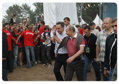 Prime Minister Vladimir Putin at the Seliger-2009 youth camp in the Tver Region, where the National Educational Forum is taking place|27 july, 2009|14:43