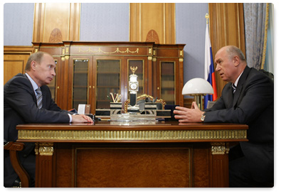 Prime Minister Vladimir Putin held a meeting with Head of the Republic of Mordovia Nikolai Merkushkin