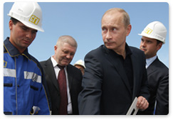 Prime Minister Vladimir Putin attended a ceremony of beginning the construction of the Sakhalin-Khabarovsk-Vladivostok trunk gas pipeline