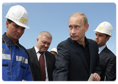 Prime Minister Vladimir Putin attending a ceremony of beginning the construction of the Sakhalin-Khabarovsk-Vladivostok trunk gas pipeline|31 july, 2009|10:24
