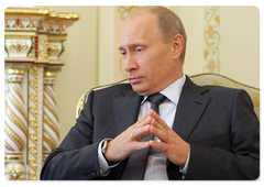Prime Minister Vladimir Putin meeting with Berthold Huber, President of German metalworkers’ union IG Metall|7 july, 2009|13:48