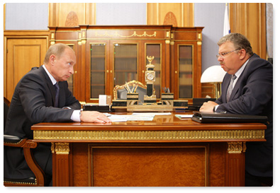 Prime Minister Vladimir Putin met with head of the Federal Customs Service Andrei Belyaninov