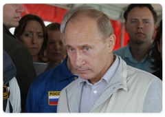 Prime Minister Vladimir Putin, on a working visit to the Siberian Federal District, descended to the bottom of Lake Baikal aboard a Mir submersible|1 august, 2009|12:51