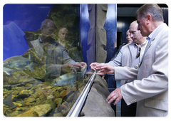 Prime Minister Vladimir Putin visiting the Baikal Museum at the Irkutsk Scientific Centre of the Siberian Branch of Russian Academy of Sciences in Listvyanka village|1 august, 2009|16:35