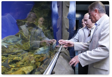 Prime Minister Vladimir Putin visited the Baikal Museum at the Irkutsk Scientific Centre of the Siberian Branch of the Russian Academy of Sciences in Listvyanka village