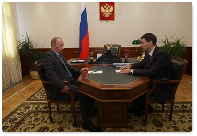 Prime Minister Vladimir Putin held a working meeting with the Minister of Telecommunications and Mass Media, Igor Shchyogolev