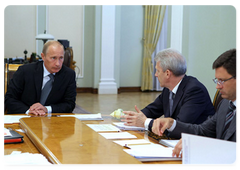 Prime Minister Vladimir Putin at a meeting on nanotechnologies development strategy|19 august, 2009|16:01