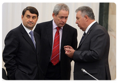 Transport Minister Igor Levitin, Minister of Regional Development Viktor Basargin at a meeting on the implementation of instructions issued by the President and the Government related to the socio-economic development of the Republic of Sakha (Yakutia)|21 august, 2009|08:11