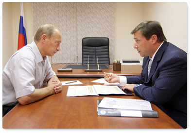 Prime Minister Vladimir Putin held a working meeting with the Governor of Krasnoyarsk Territory, Alexander Khloponin