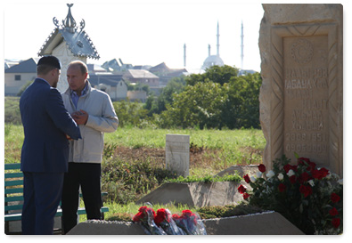 В.В.Путин посетил с краткой рабочей поездкой Чеченскую Республику