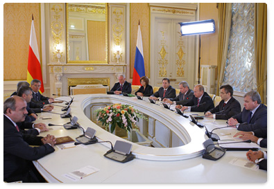 Prime Minister Vladimir Putin held talks with South Ossetian President Eduard Kokoity