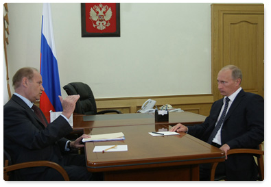 Prime Minister Vladimir Putin had a working meeting with the Governor of the Orenburg Region, Alexei Chernyshov