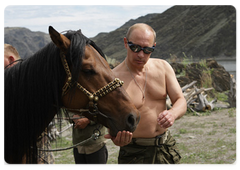 Prime Minister Vladimir Putin took a day off on Monday and spent it in Tyva|4 august, 2009|19:49