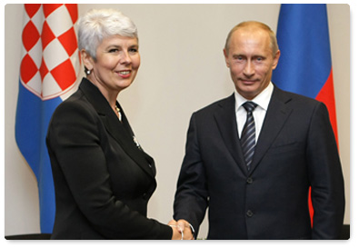 В.В.Путин провел встречу с Председателем Республики Хорватия Яндранкой Косор