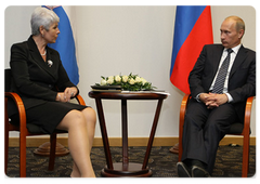 Председатель Правительства Российской Федерации В.В.Путин встретился с Председателем Республики Хорватия Яндранкой Косор|1 сентября, 2009|14:31