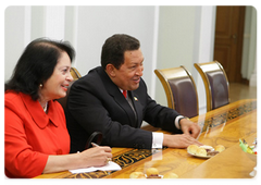 Hugo Chavez, President of the Bolivarian Republic of Venezuela, at a meeting with Prime Minister Vladimir Putin|10 september, 2009|19:56