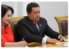 Hugo Chavez, President of the Bolivarian Republic of Venezuela, at a meeting with Prime Minister Vladimir Putin|10 september, 2009|19:56