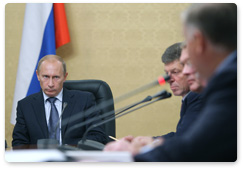 Prime Minister Vladimir Putin held a meeting on the preparations for the 2014 Winter Olympic Games in Sochi