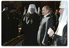 Prime Minister Vladimir Putin visited the Cathedral of Christ the Saviour