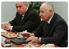 Mukhu Aliyev, President of Dagestan, at a meeting with Vladimir Putin ten years after international terrorists attacked the North Caucasus republic|25 september, 2009|11:54