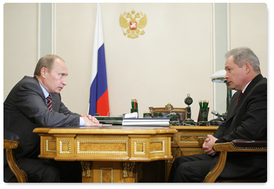 Prime Minister Vladimir Putin met with Viktor Basargin, the Minister of Regional Development