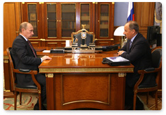 Prime Minister Vladimir Putin met with Vladimir Dmitriyev, Chairman of Vnesheconombank (Bank for Development and Foreign Economic Affairs)