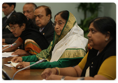 Indian President Pratibha Devisingh  Patil meeting with Prime Minister Vladimir Putin|4 september, 2009|15:14