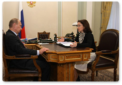 Prime Minister Vladimir Putin met with Minister of Economic Development Elvira Nabiullina