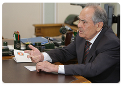 Tatarstan President Mintimer Shaimiyev at a meeting with Prime Minister Vladimir Putin|9 september, 2009|19:49