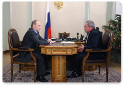 Prime Minister Vladimir Putin meets with Regional Development Minister Viktor Basargin