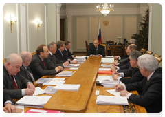 Prime Minister Vladimir Putin holding a meeting on establishing the Kurchatov Institute research center|12 january, 2010|16:27