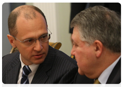 Sergei Kiriyenko, head of the Federal Atomic Energy Agency attending the meeting on establishing the Kurchatov Institute research centre|12 january, 2010|16:37