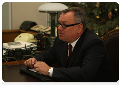 Vneshtorgbank President Andrei Kostin with Prime Minister Vladimir Putin|12 january, 2010|19:43