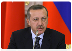 В.В.Путин и Премьер-министр Турции Р.Т.Эрдоган выступили на совместной пресс-конференции по итогам переговоров|13 января, 2010|20:51
