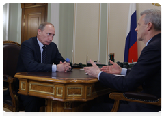 Prime Minister Vladimir Putin in a meeting with Education and Science Minister, Andrei Fursenko|16 january, 2010|19:32